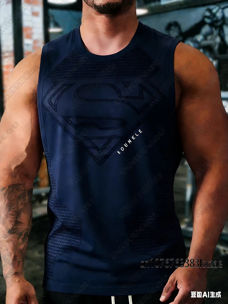 The Superman Special Edition Men's Fitness Athletic Tank Top Quick Dry Gym Workout Fitness Top Bodybuilding Muscle Male Vest