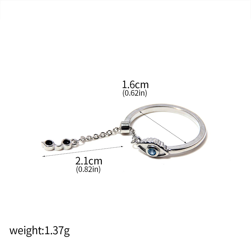 Anime Jujutsu Kaisen Ring Two-sided Sukuna Gojo Satoru Fushiguro Megumi COS Devil's Eye Ring Jewelry Accessories Cosplay Gift