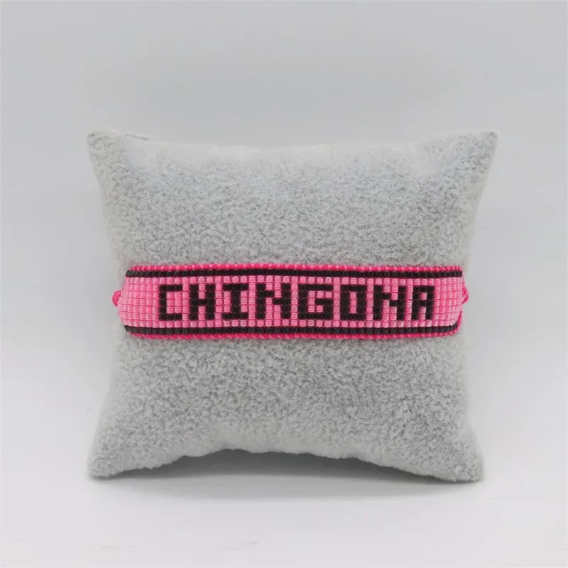ALIYA Fashion Mexican Beads Bracelet New CHINGONA Letter Bracelets Jewelry Handmade Loom Armband Pulseras for Women Gifts
