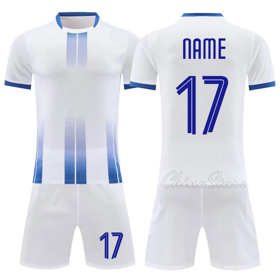 Men Children Soccer Uniform Sets Adult DIY Customize High Quality Boys Soccer Kit Shirt Club Sportswear Training Football Jersey