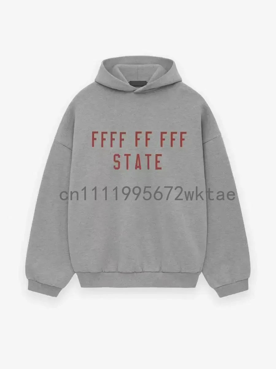 BACK TO SCHOOL Men's Hoodies Luxury Design Double Row Printed Letter Oversized Hoodies High Street Couple Velvet Pants Set