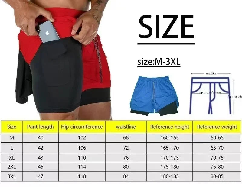 2025 Summer New Spider Men's Sports Shorts 2 in 1 Gym Running Shorts Jogging Casual Sportswear Fitness Double Layer Shorts