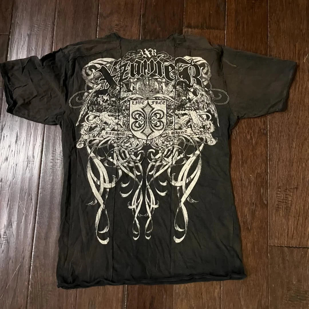 Vintage Xtreme Short Sleeves Man Y2K American Fashion Trend Baggy T Shirt