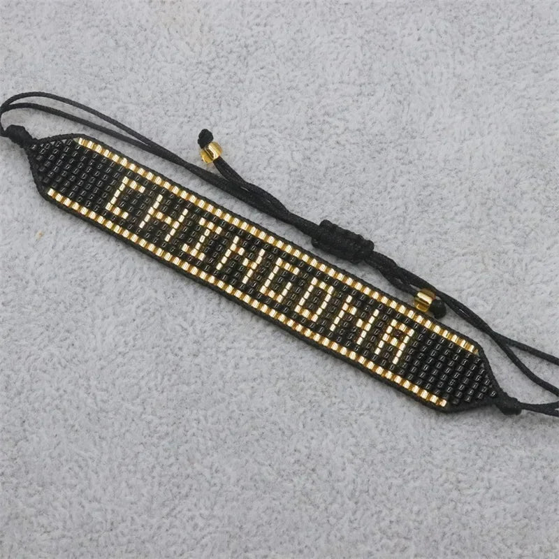 ALIYA Fashion Mexican Beads Bracelet New CHINGONA Letter Bracelets Jewelry Handmade Loom Armband Pulseras for Women Gifts