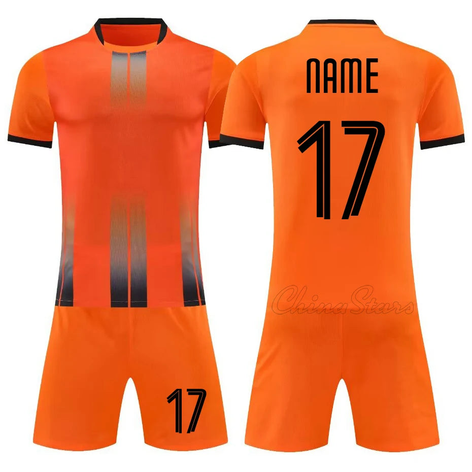 Men Children Soccer Uniform Sets Adult DIY Customize High Quality Boys Soccer Kit Shirt Club Sportswear Training Football Jersey