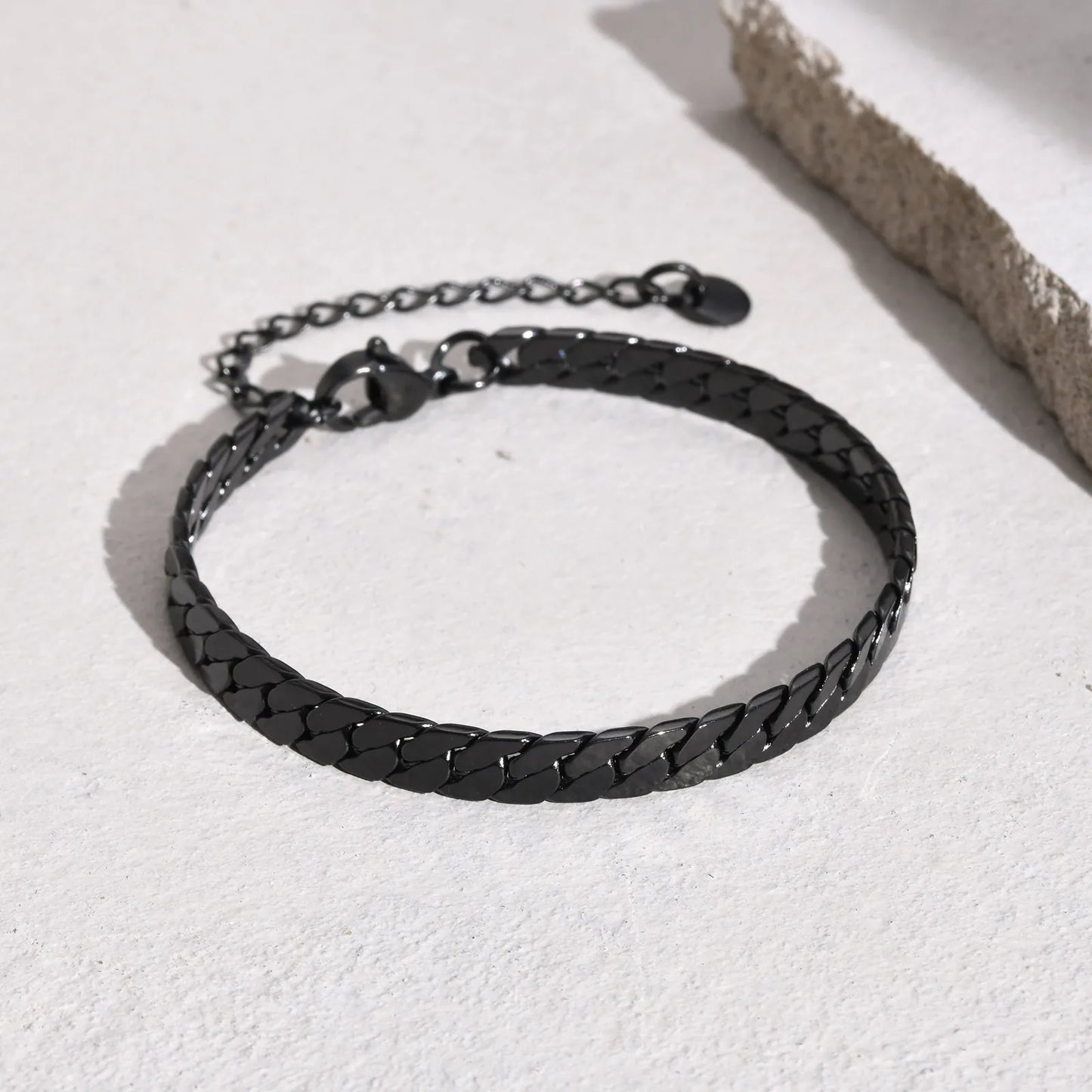 Flat Cuban Chain Bracelets for Men Boys,Adjustable Stainless Steel Links Wristband,Classic Male Accessories Jewelry Gifts