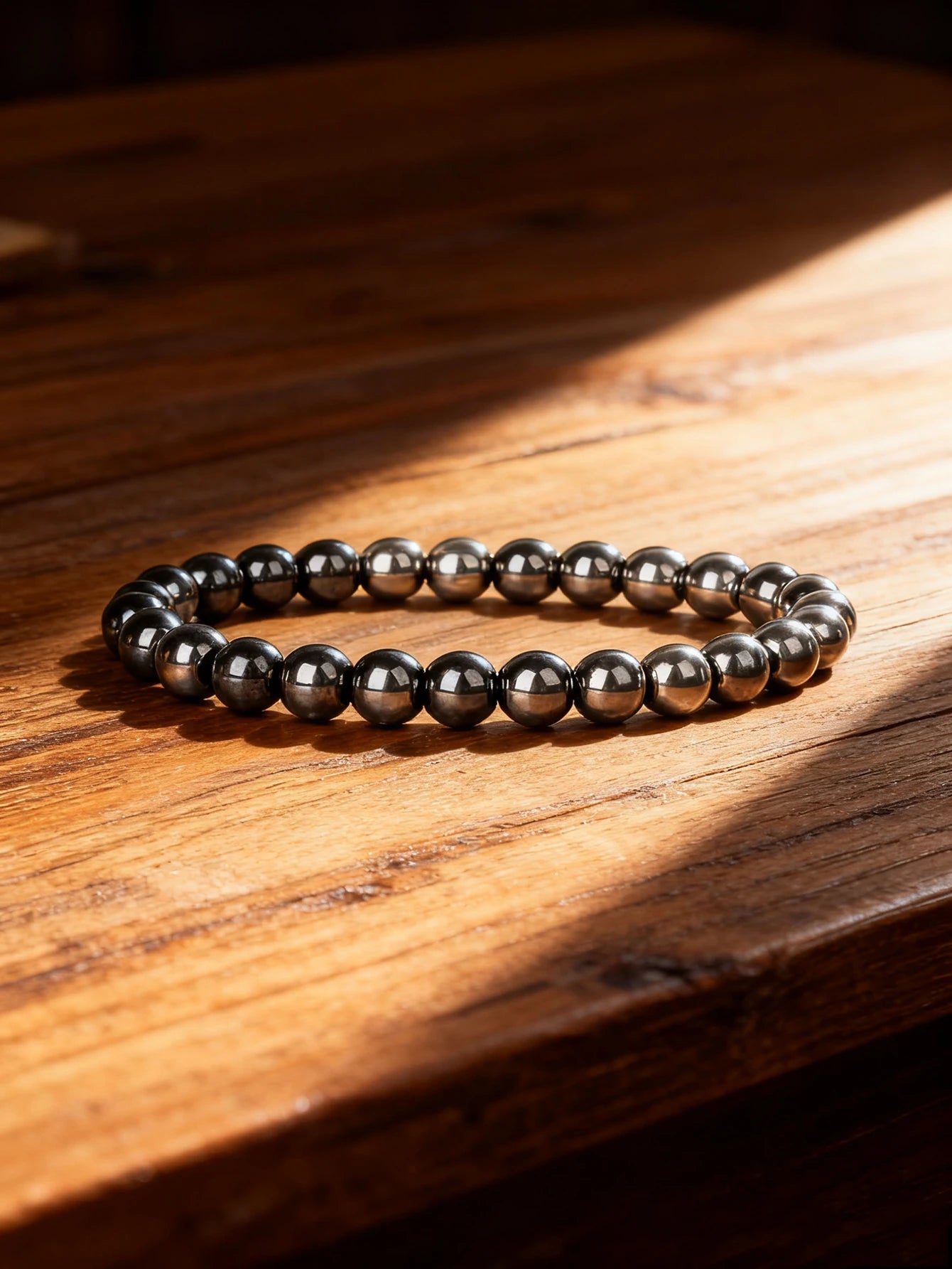 Hematite Bracelet Twisted Beads Natural Stone Minimalist String For Vigour Protection Grounding & Strength Healthy Jewelry Gift