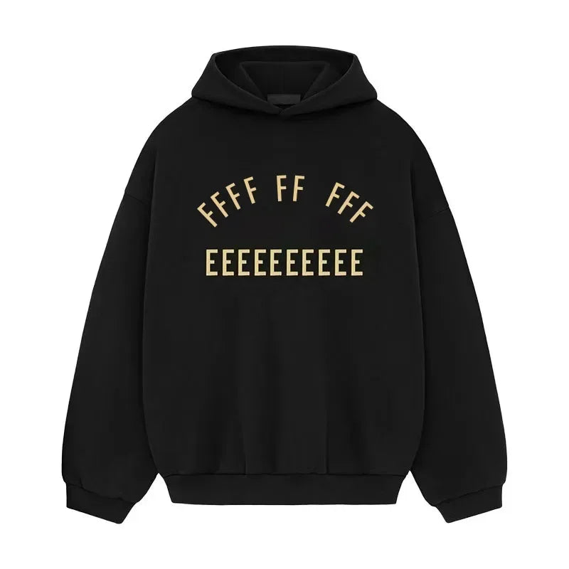 BACK TO SCHOOL Men's Hoodies Luxury Design Double Row Printed Letter Oversized Hoodies High Street Couple Velvet Pants Set
