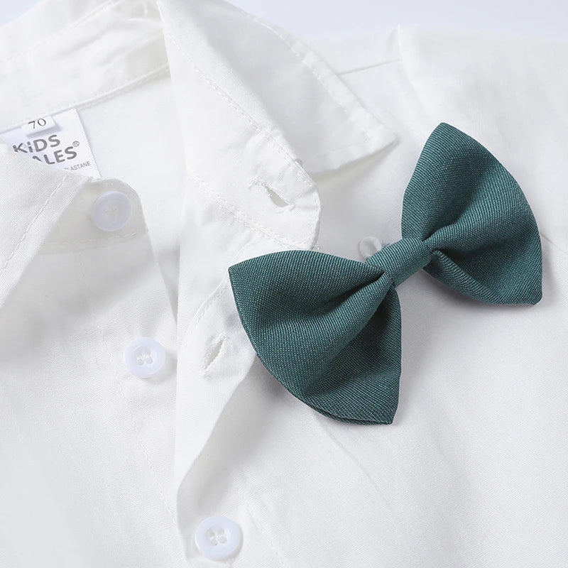 Fashion Clothes for School Children Cotton Short Sleeve Shirt Strap Shorts 2 PCS Summer Kids Clothes Boys Sets 1-8 Years