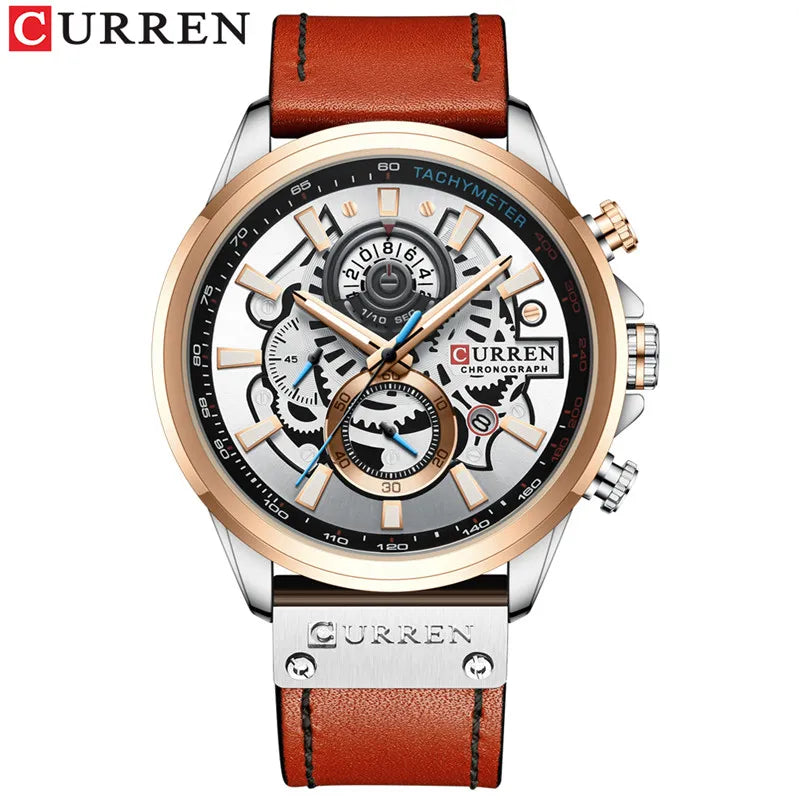 CURREN Man WristWatch Waterproof Chronograph Men Watch Military Top Brand Luxury Gold New Stainless Steel Sport Male Clock 8361