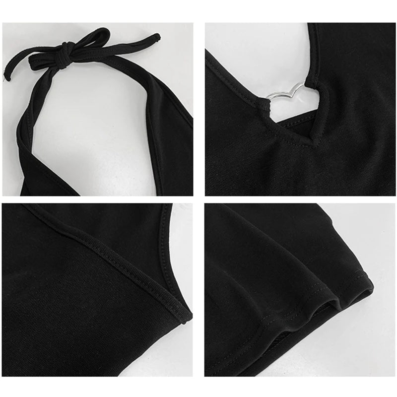 Women Sexy Cropped Crop Tanks Tops Chic Students Halter Club Holiday Party Slim Fit Shirts Summer Fashion High Street Camisole