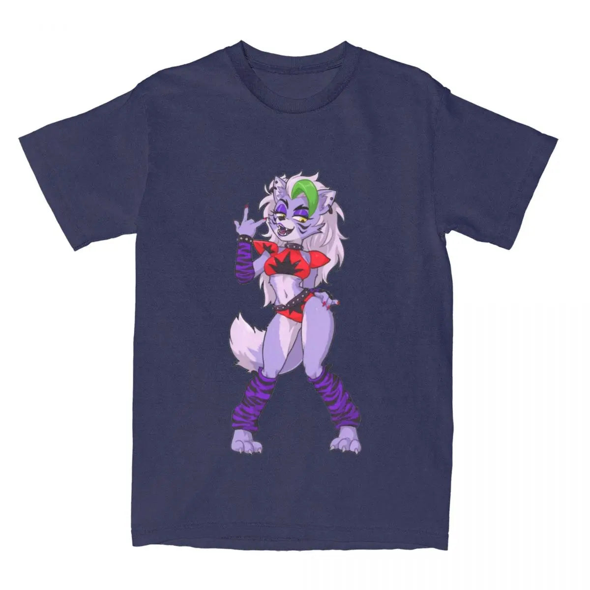 FNAF Roxanne Wolf T-Shirt for Men Women Funny Cotton Tee Shirt Crew Neck Short Sleeve T Shirts Plus Size Tops