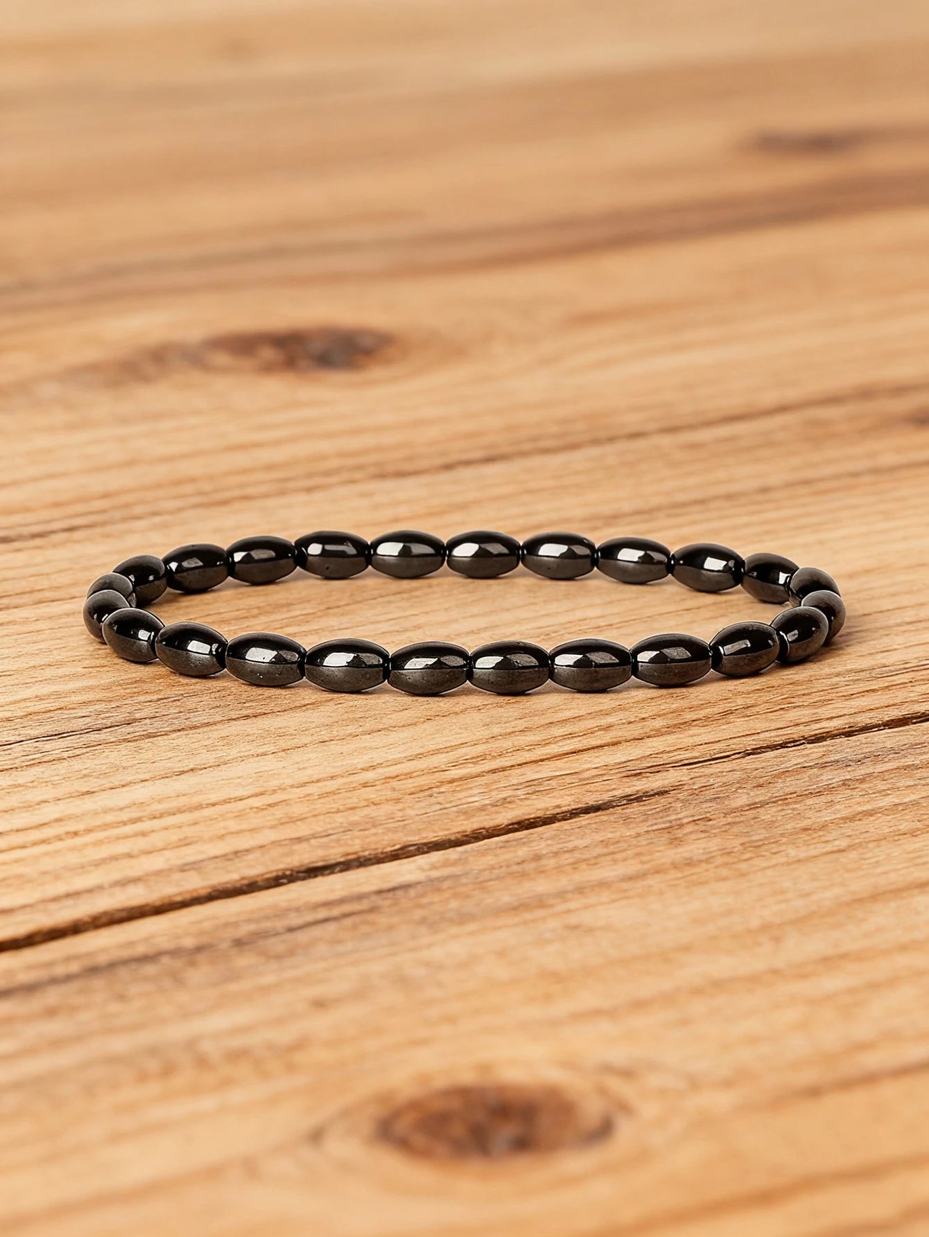 Hematite Bracelet Twisted Beads Natural Stone Minimalist String For Vigour Protection Grounding & Strength Healthy Jewelry Gift