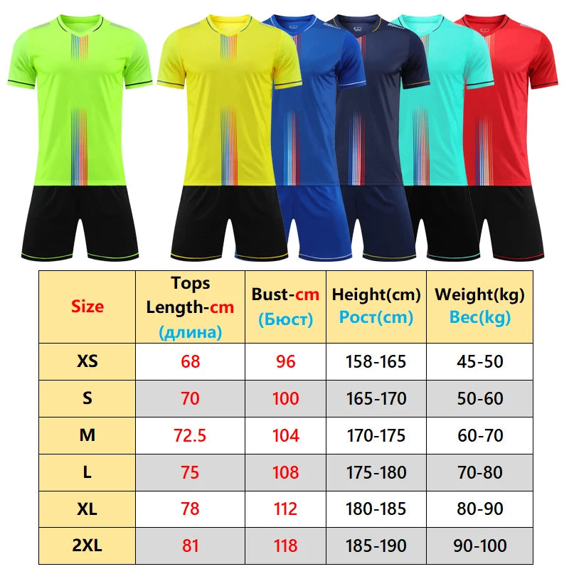 Soccer Uniform Set Men Football Team Custom Men Jersey Shorts Training Suit Outdoor Sport Gym Summer Running Tracksuit