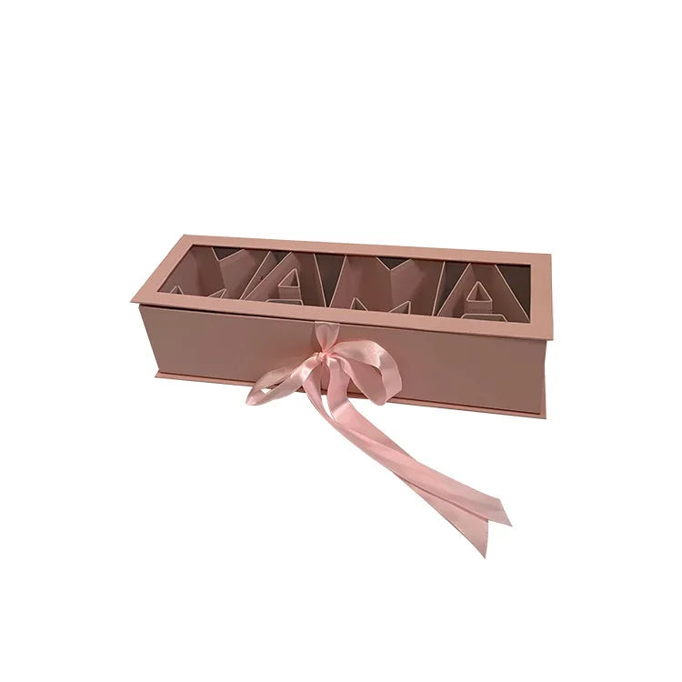 Mother's Day gift box letters MAMA can be used to pack flowers in the gift box, DIY ribbon love cardboard