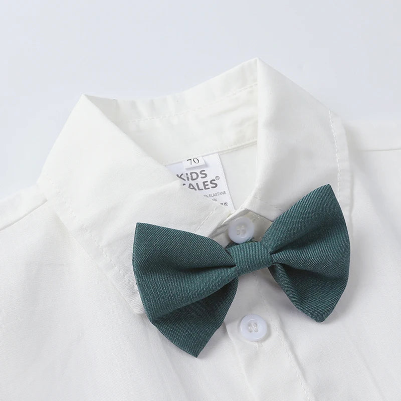 Fashion Clothes for School Children Cotton Short Sleeve Shirt Strap Shorts 2 PCS Summer Kids Clothes Boys Sets 1-8 Years
