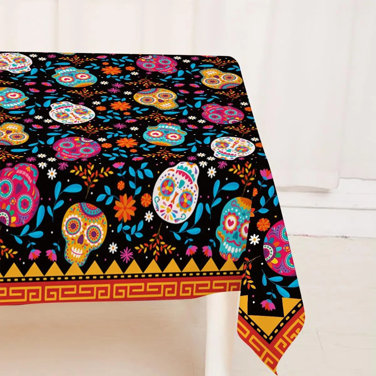 Mexican Dia DE Los Muertos Tablecloths Mexican Festival Decor Day of The Dead Sugar Skull Table Cover Kitchen Dining Table Decor