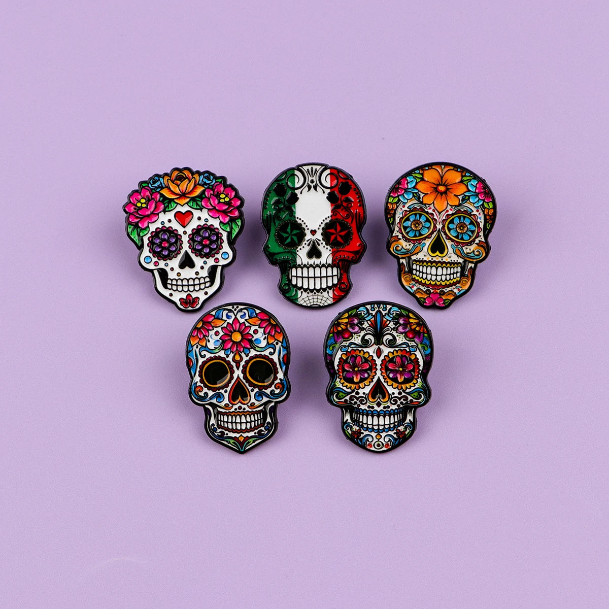 Mexican Skull Enamel Pins Punk Brooches Badge Lapel Pin For Backpack Clothes Accessories Fashion Jewelry Birthday Gifts
