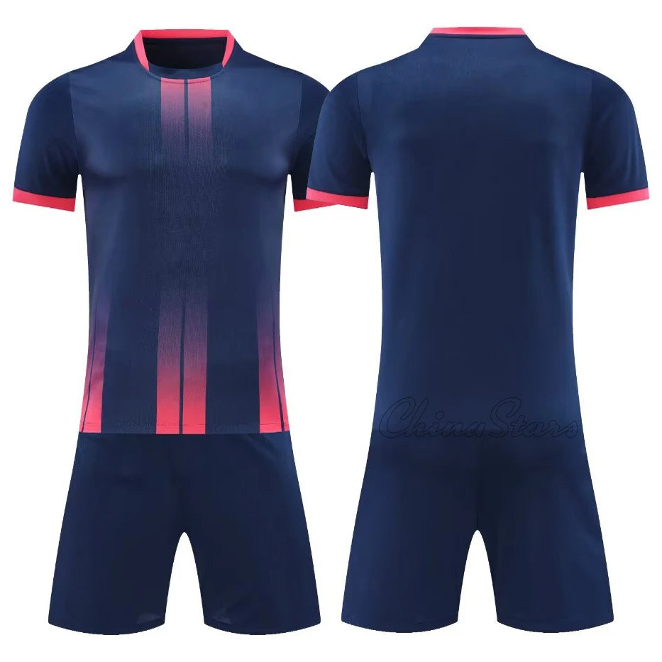 Men Children Soccer Uniform Sets Adult DIY Customize High Quality Boys Soccer Kit Shirt Club Sportswear Training Football Jersey