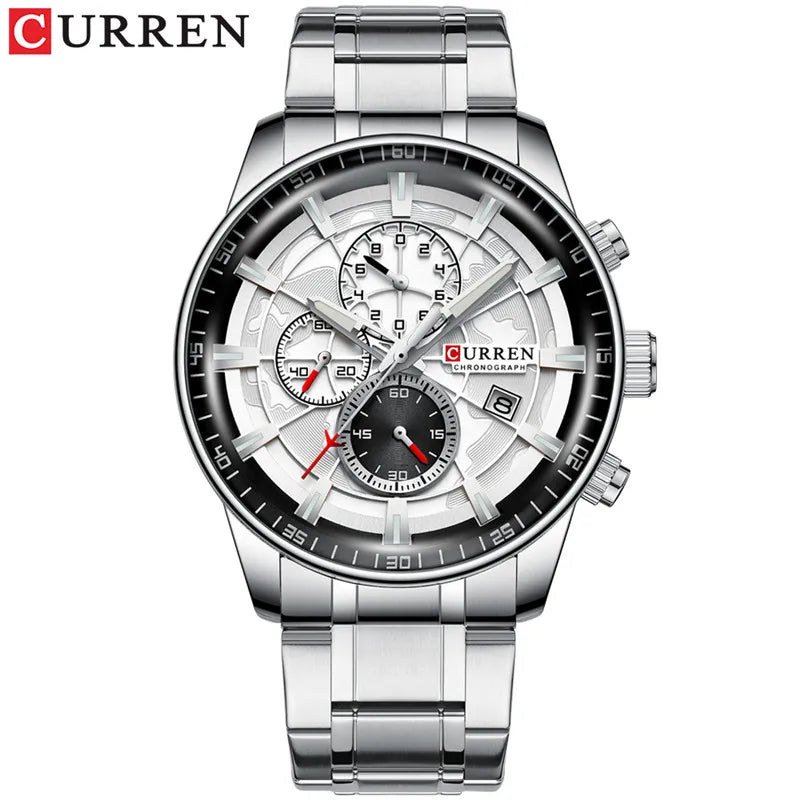 CURREN Man WristWatch Waterproof Chronograph Men Watch Military Top Brand Luxury Gold New Stainless Steel Sport Male Clock 8361