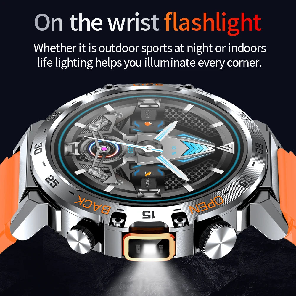 Original LIGE Smart Watch 1.53'' HD Screen Life Waterproof Sport Fitness Watches Flashlight New Men Smartwatch For Andriod IOS