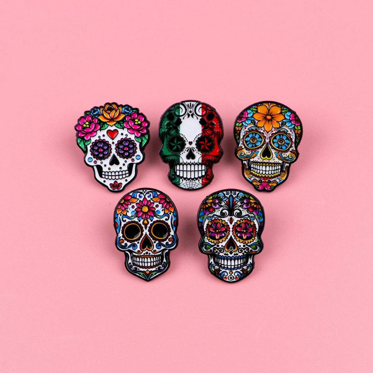 Mexican Skull Enamel Pins Punk Brooches Badge Lapel Pin For Backpack Clothes Accessories Fashion Jewelry Birthday Gifts