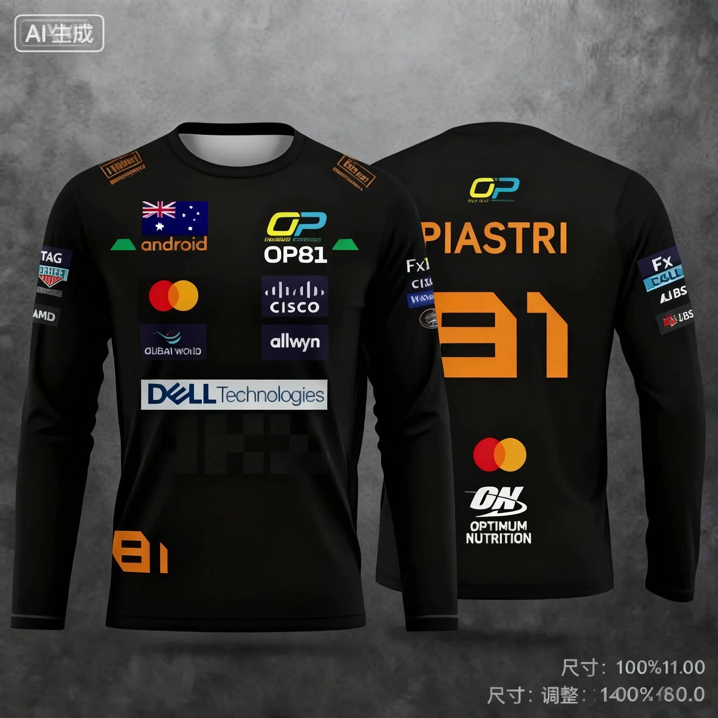 2026 New Lando Norris No.4 Racing Style Long-Sleeve T-Shirt - Extreme Sport Racing Suit, Breathable Athletic Wear for Motorsport