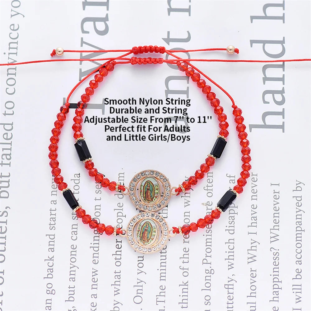 12Pcs Mexican Bracelet Virgin Mary Bracelet San judas tadeo Bracelet Handmade Religious Prayer Jewelry Gift For Women Men Girls