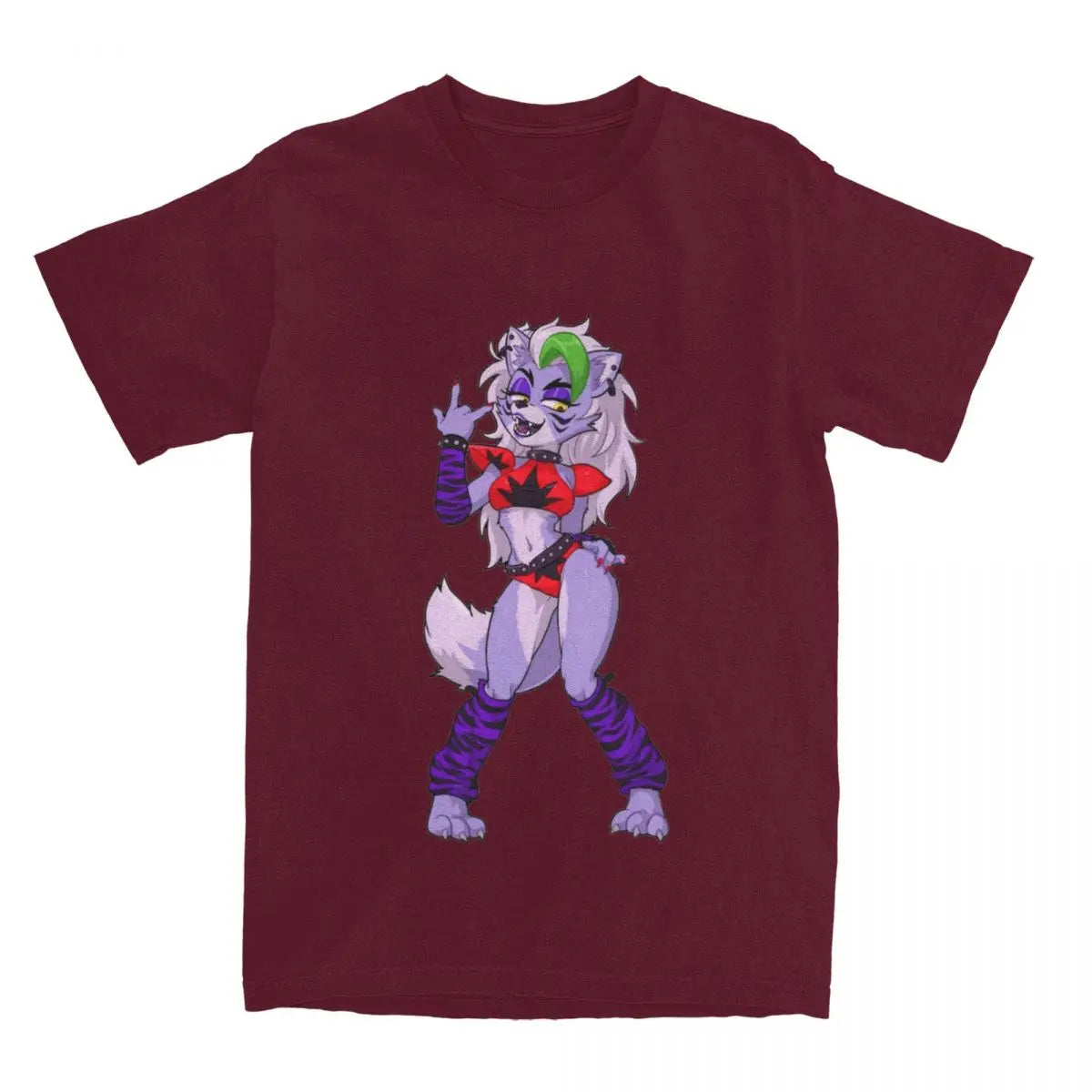 FNAF Roxanne Wolf T-Shirt for Men Women Funny Cotton Tee Shirt Crew Neck Short Sleeve T Shirts Plus Size Tops