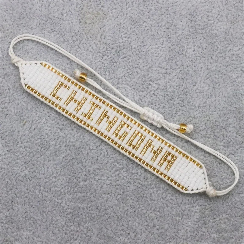 ALIYA Fashion Mexican Beads Bracelet New CHINGONA Letter Bracelets Jewelry Handmade Loom Armband Pulseras for Women Gifts