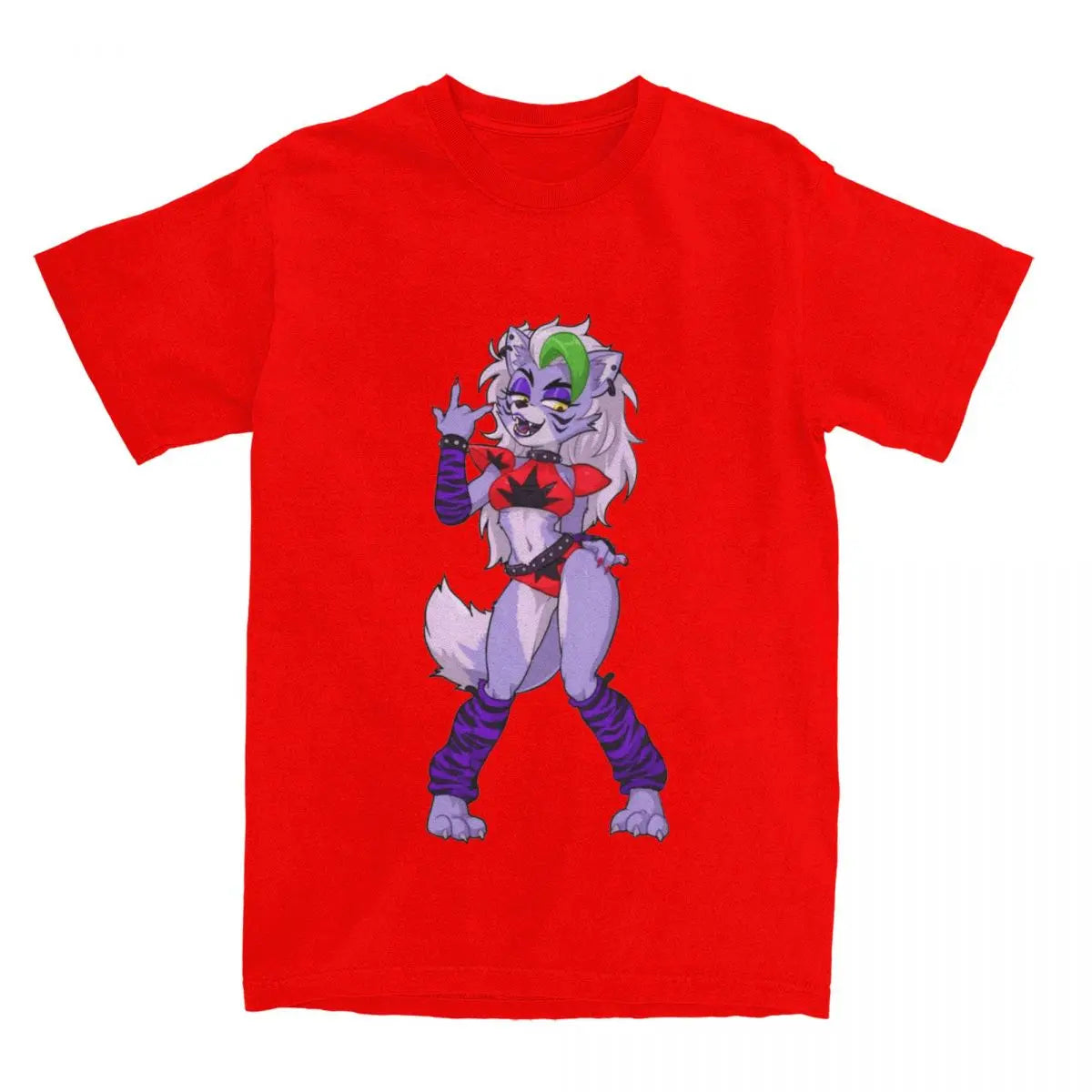 FNAF Roxanne Wolf T-Shirt for Men Women Funny Cotton Tee Shirt Crew Neck Short Sleeve T Shirts Plus Size Tops