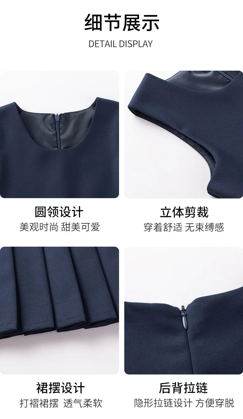 School Uniform Preppy Girls Clothes for Teenagers Baby Elegant Dress  Spring Autumn Children Costumes 8 10 12 13 Years