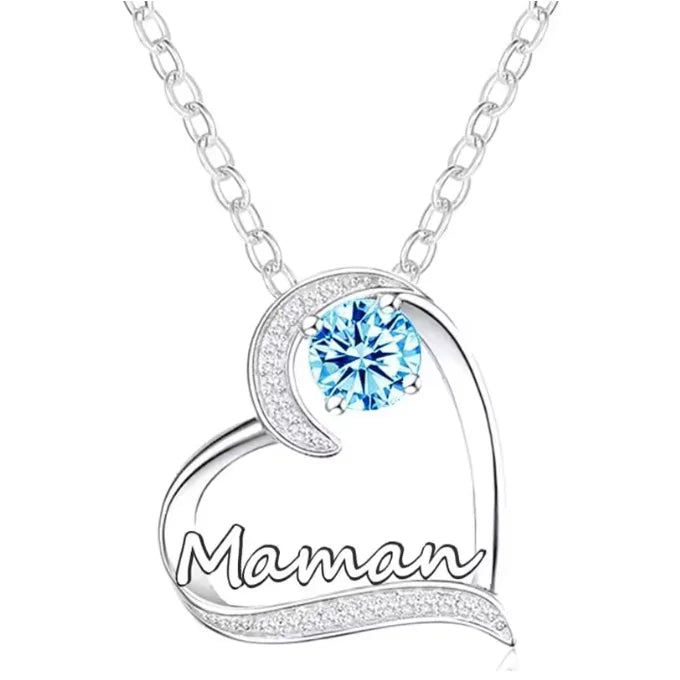 Mother's Day Necklace for Mom Luxury Trendy Pendant Necklace Sparkling Rhinestone Aesthetic Neck Accessories Love Jewelry