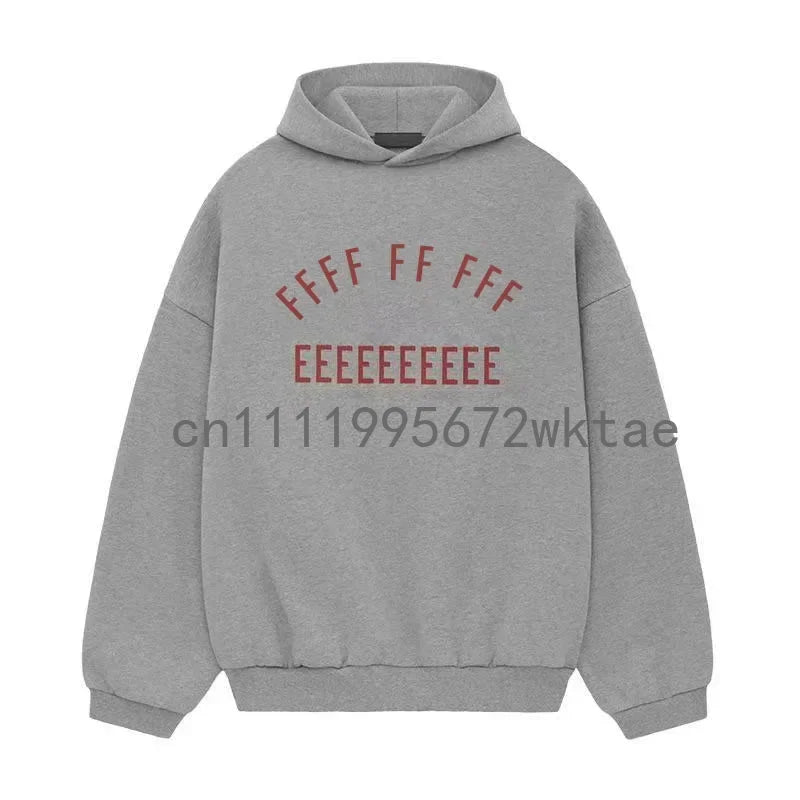 BACK TO SCHOOL Men's Hoodies Luxury Design Double Row Printed Letter Oversized Hoodies High Street Couple Velvet Pants Set
