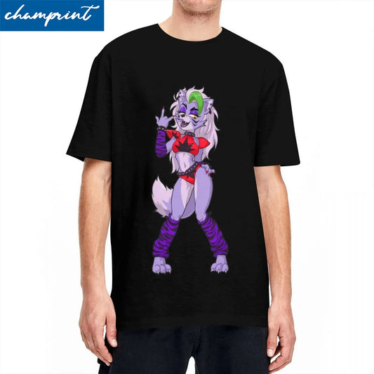 FNAF Roxanne Wolf T-Shirt for Men Women Funny Cotton Tee Shirt Crew Neck Short Sleeve T Shirts Plus Size Tops
