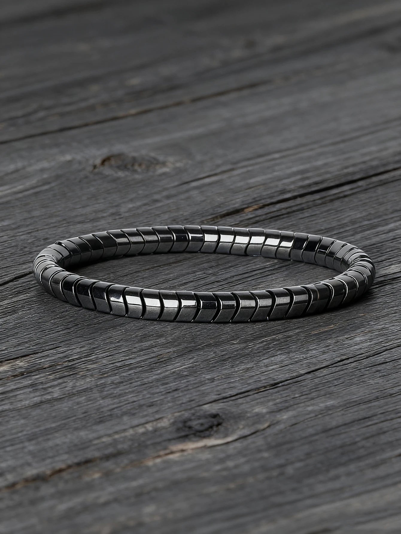 Hematite Bracelet Twisted Beads Natural Stone Minimalist String For Vigour Protection Grounding & Strength Healthy Jewelry Gift