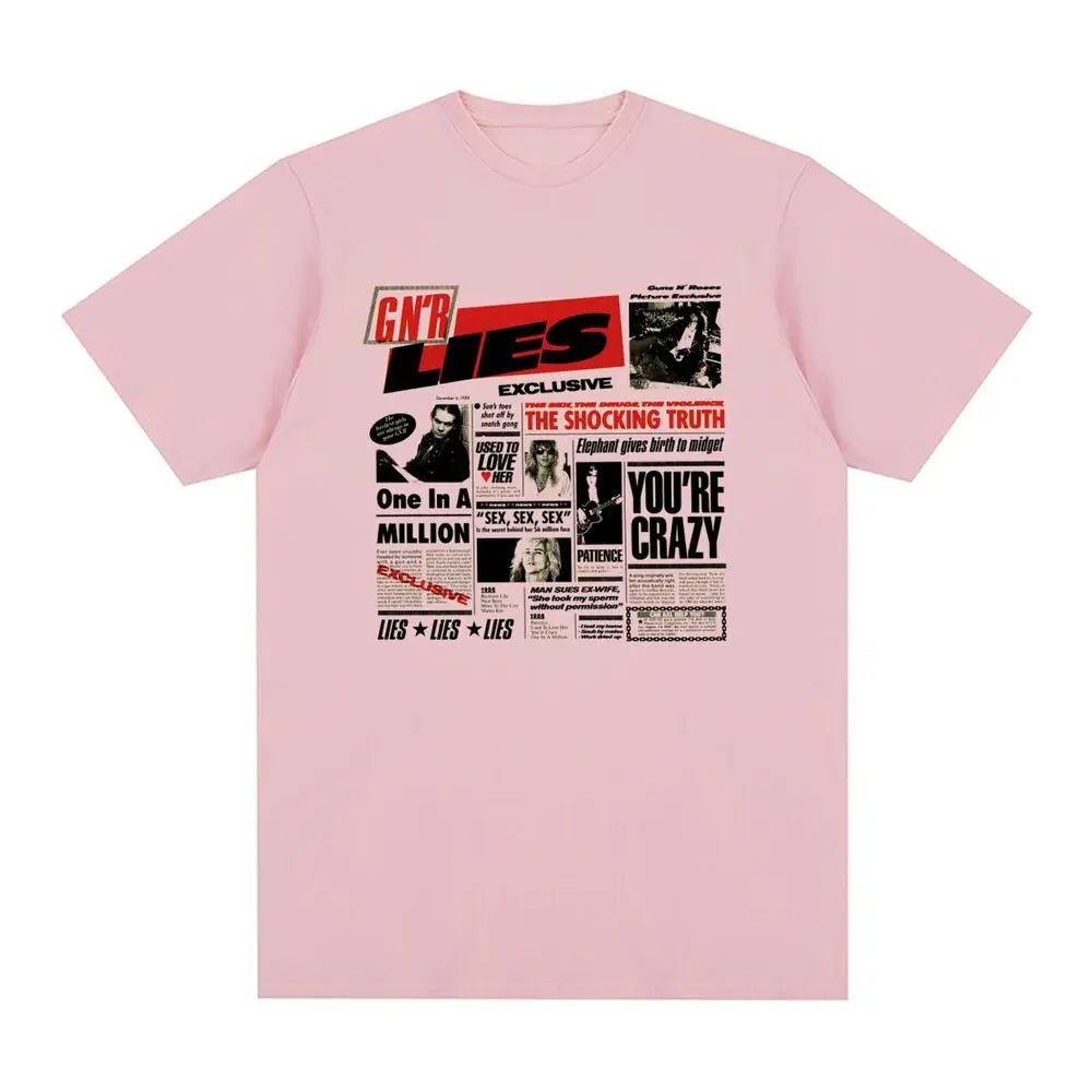 Guns N Rose Rock N Roll Vintage T-shirt Clothing Music Band Cotton Men T shirt New Tee Tshirt Womens Tops