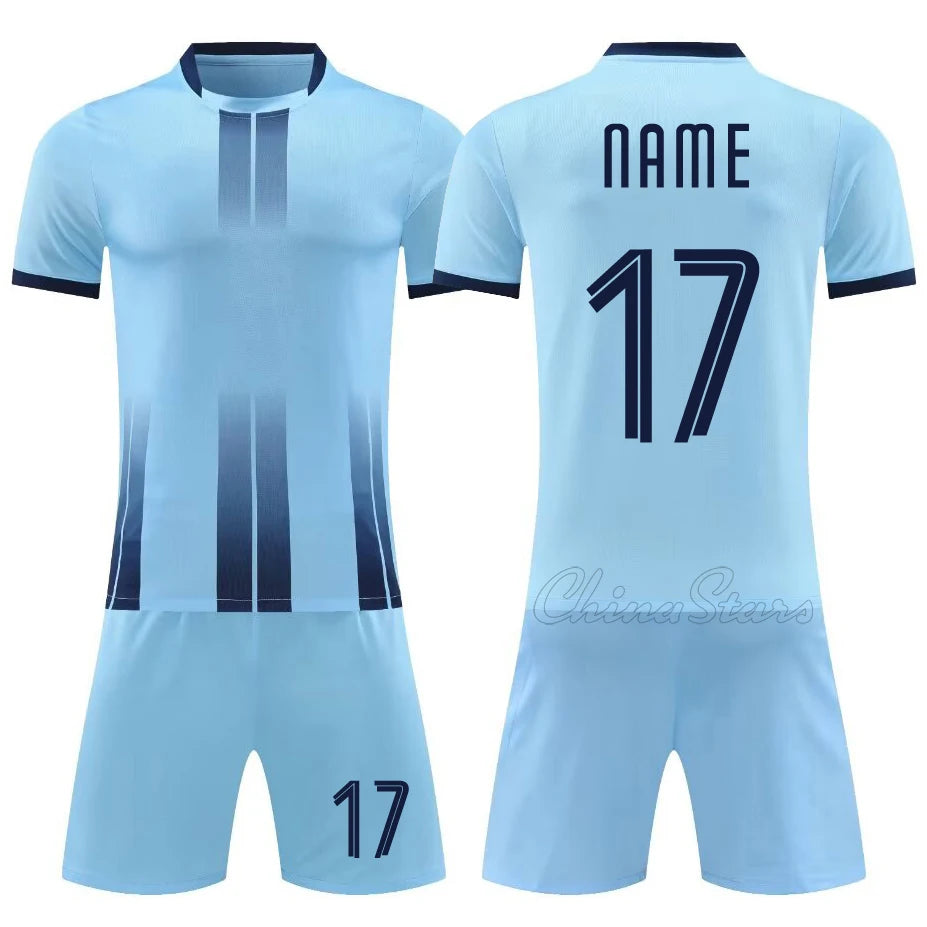 Men Children Soccer Uniform Sets Adult DIY Customize High Quality Boys Soccer Kit Shirt Club Sportswear Training Football Jersey