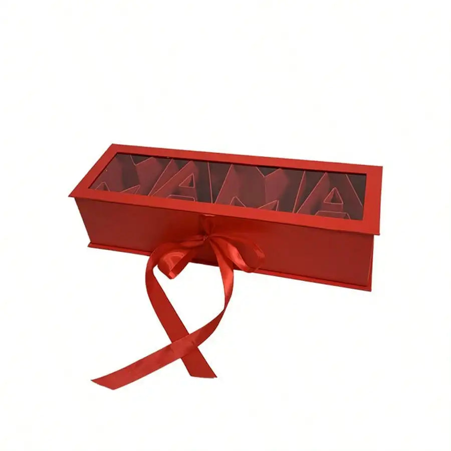 Mother's Day gift box letters MAMA can be used to pack flowers in the gift box, DIY ribbon love cardboard
