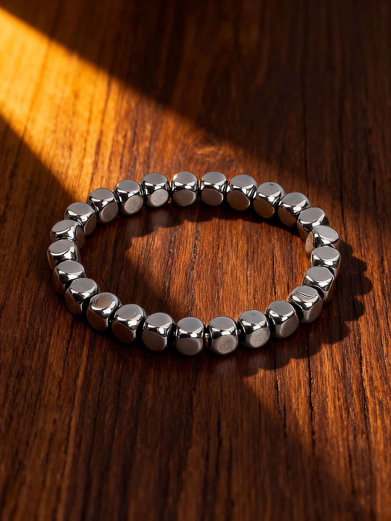 Hematite Bracelet Twisted Beads Natural Stone Minimalist String For Vigour Protection Grounding & Strength Healthy Jewelry Gift