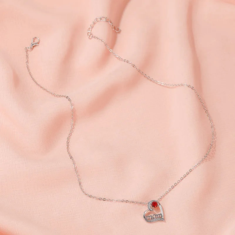 Mother's Day Necklace for Mom Luxury Trendy Pendant Necklace Sparkling Rhinestone Aesthetic Neck Accessories Love Jewelry