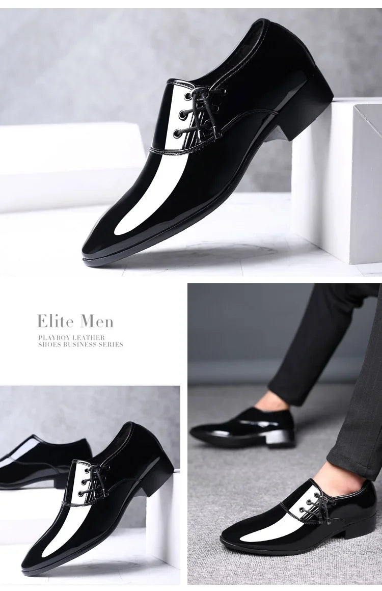 Shoes Men Leather Shoes Business Dress Shoes All-Match Casual Shock-Absorbing Footwear Wear-Resistant Plus Size Chaussure Homme