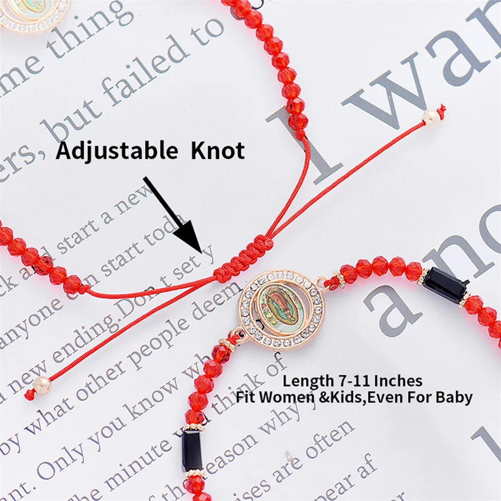 12Pcs Mexican Bracelet Virgin Mary Bracelet San judas tadeo Bracelet Handmade Religious Prayer Jewelry Gift For Women Men Girls