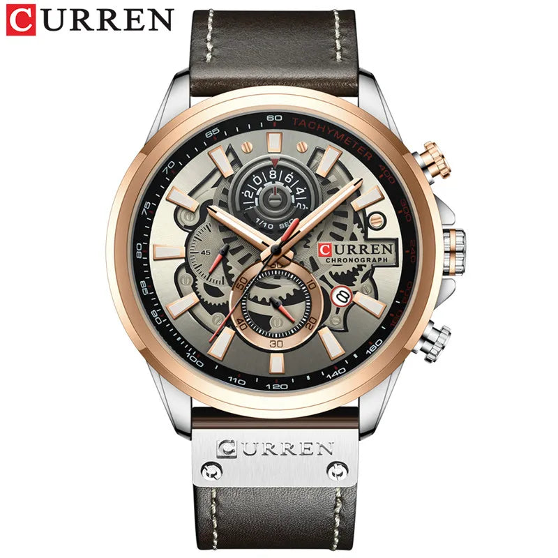 CURREN Man WristWatch Waterproof Chronograph Men Watch Military Top Brand Luxury Gold New Stainless Steel Sport Male Clock 8361