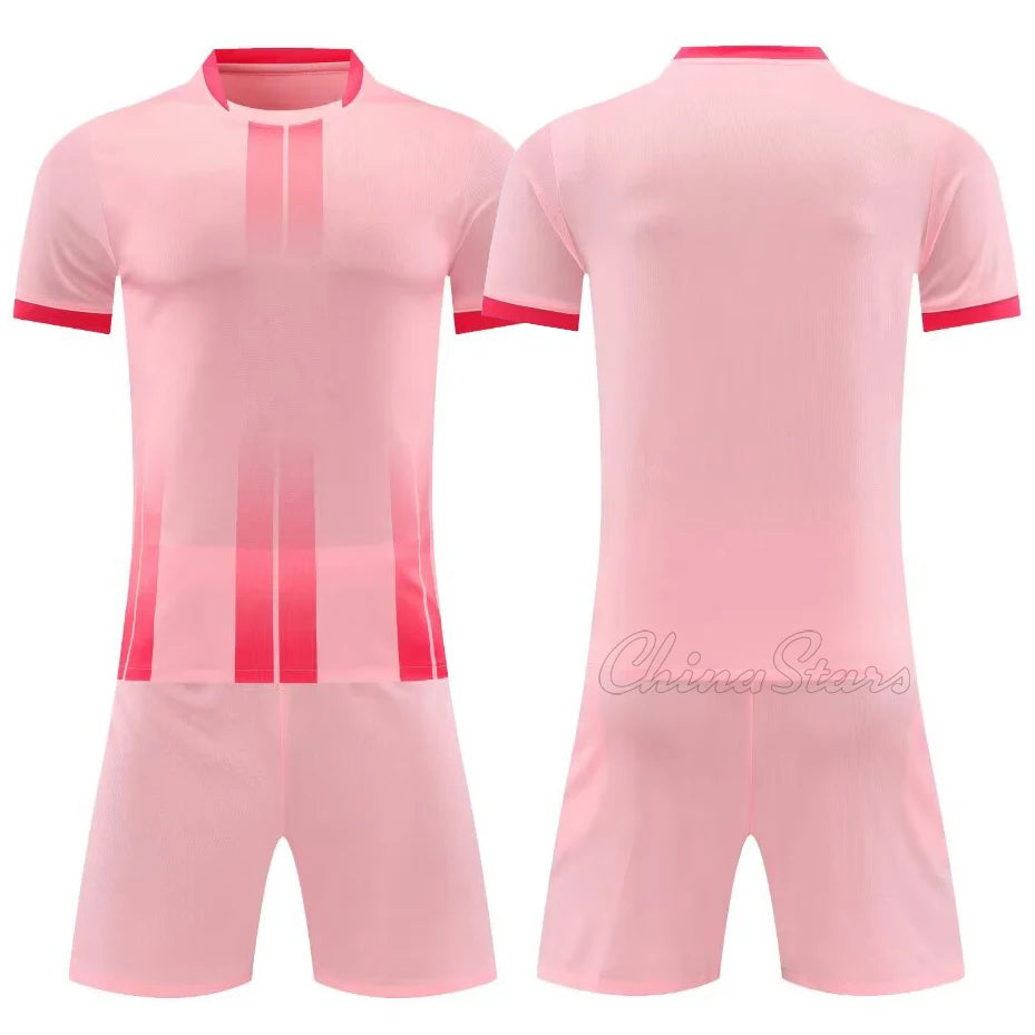 Men Children Soccer Uniform Sets Adult DIY Customize High Quality Boys Soccer Kit Shirt Club Sportswear Training Football Jersey