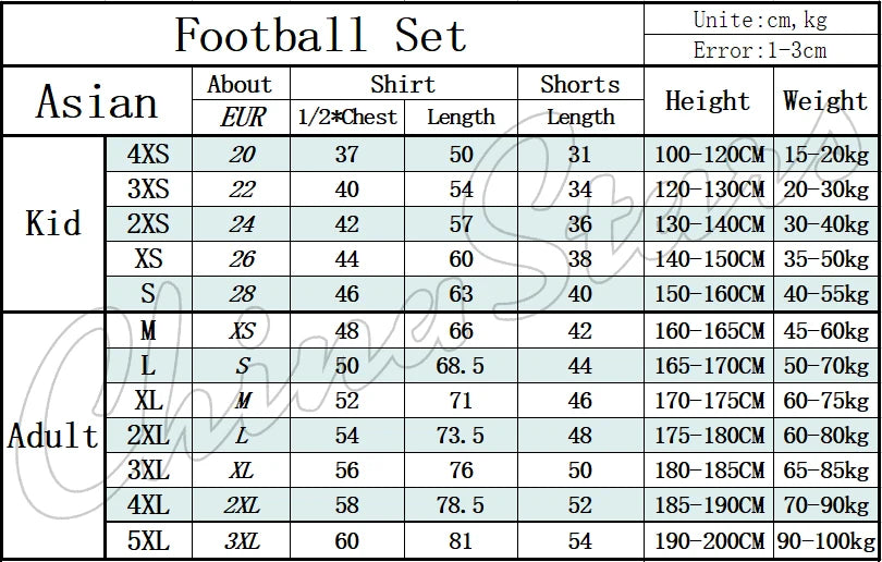 Men Children Soccer Uniform Sets Adult DIY Customize High Quality Boys Soccer Kit Shirt Club Sportswear Training Football Jersey