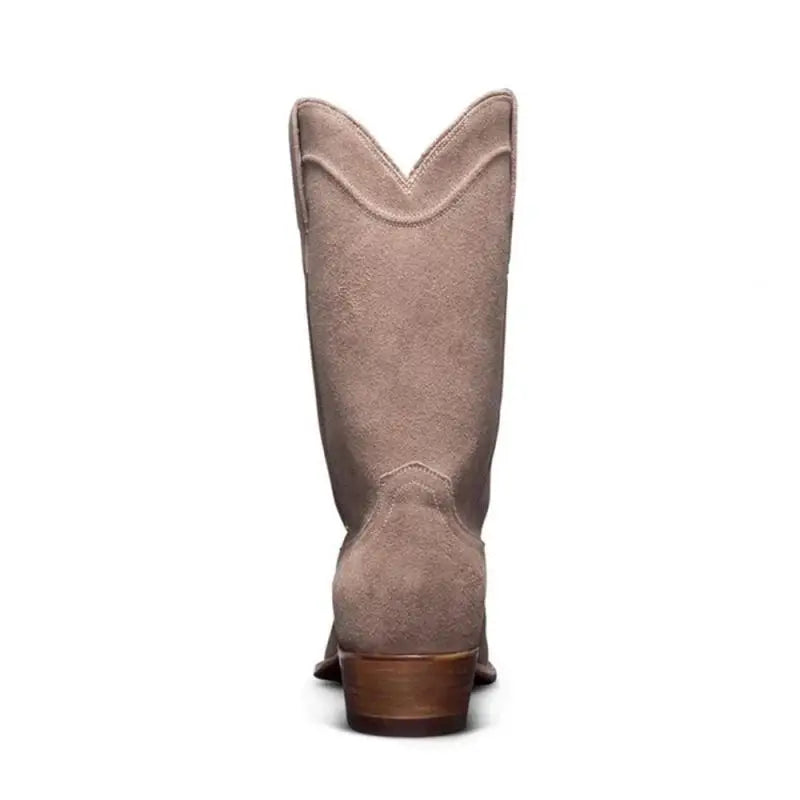 Men's Suede Western Cowboy Boots Square Toe with Cuban Heel for Fall/winter Rodeos & Timeless Country Fashion Statements