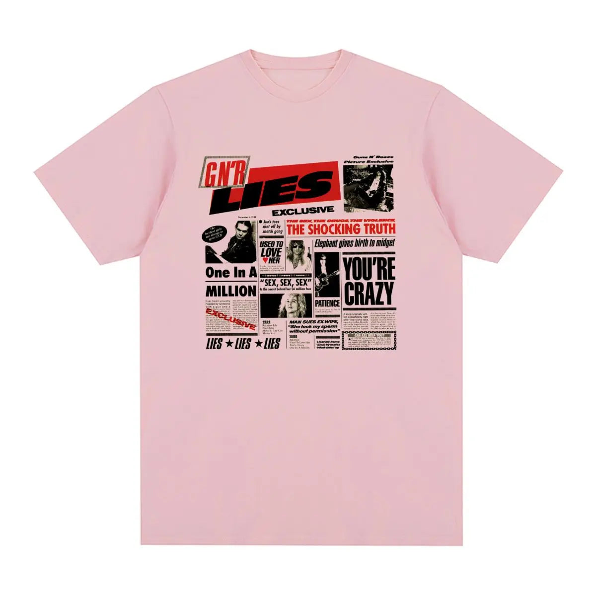 Guns N Rose Rock N Roll Vintage T-shirt Clothing Music Band Cotton Men T shirt New Tee Tshirt Womens Tops