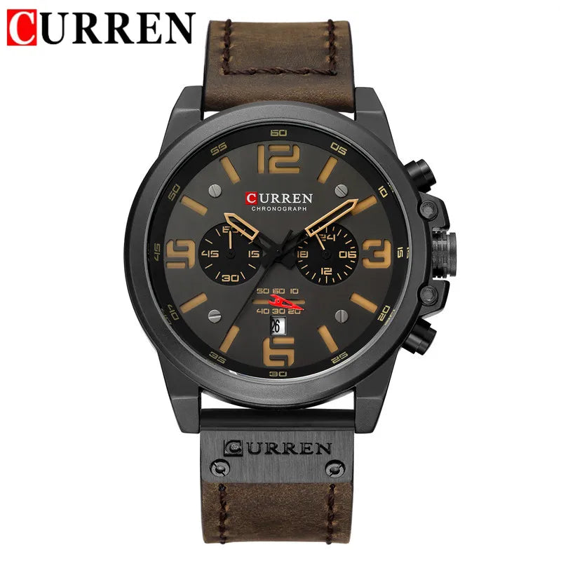 CURREN Man WristWatch Waterproof Chronograph Men Watch Military Top Brand Luxury Gold New Stainless Steel Sport Male Clock 8361
