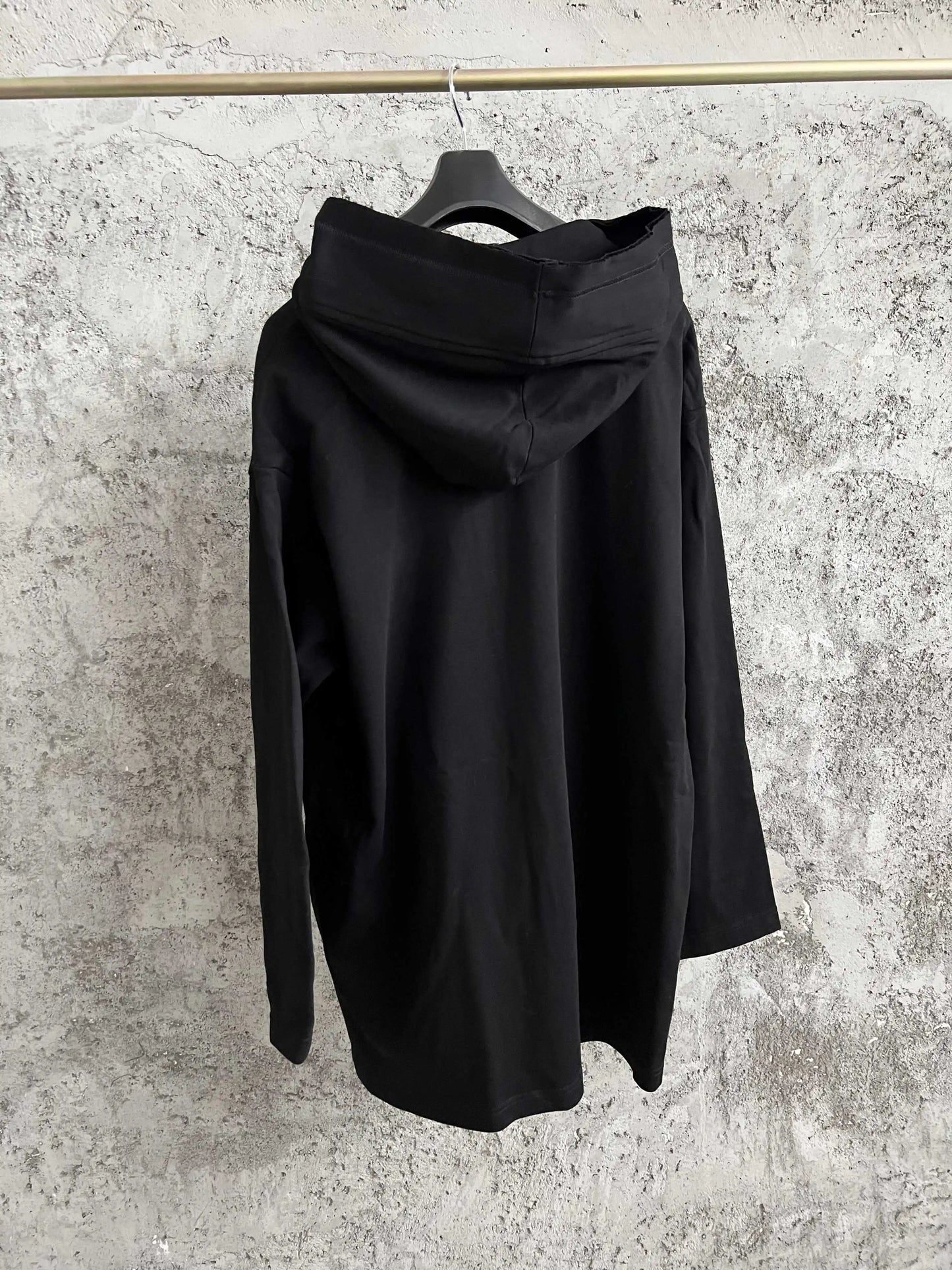 TOP-YAMAMOTO original design cotton fringed hooded large pocket zipper jacket loose button sweatshirt black